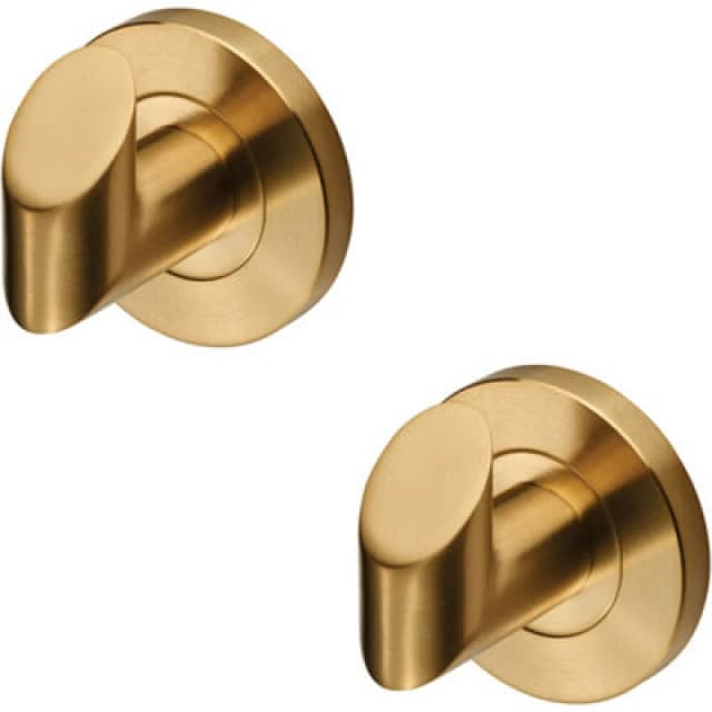 Loops 2x Single Bathroom Robe Hook on Concealed Fix Rose 44.5mm Proj Satin PVD Multi