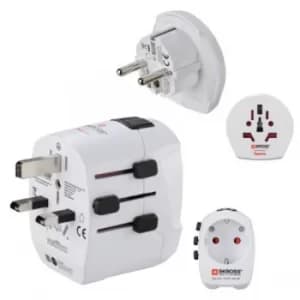 Hama "World Travel Pro Light USB World" World Travel Adapter Plug, 3 pins