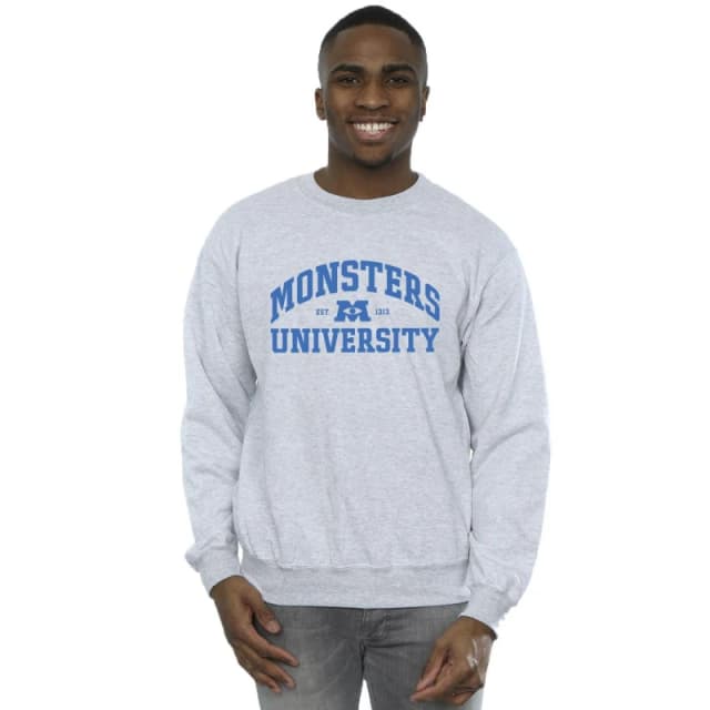 Disney Men Monsters University Logo Sweatshirt in Grey Size: Small Grey S Male 5063283470576