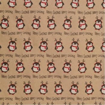 The Unique Paper Company Jolly Xmas Wrap - Penguins Kraft