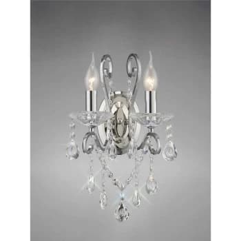 Vela wall light with switch 2 lights polished chrome / crystal