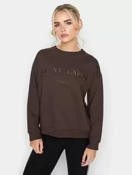 PixieGirl Petite Choc Embroidered Sweatshirt - Brown, Size 10, Women