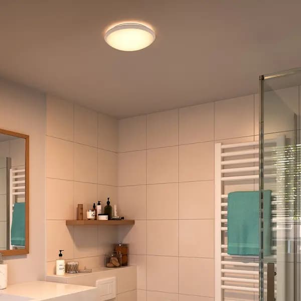 Philips Doris LED Bathroom Flush to Ceiling Light - White