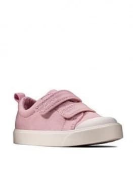 Clarks Toddler City Bright Canvas Shoe - Pink