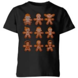 Star Wars Gingerbread Characters Kids Christmas T-Shirt - Black - 11-12 Years