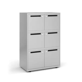 Bisley lodges with 6 doors and letterboxes - silver