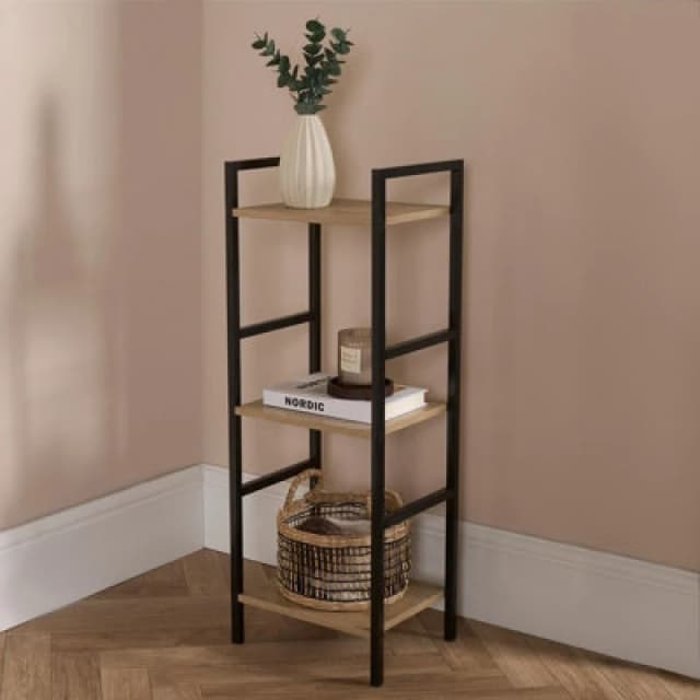 OHS OHS Shelving Unit 3 Tier Living Room Storage Organiser Modern Wire Home Decor Office in Natural Natural One Size Unisex 5027434198405
