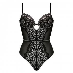 Figleaves Harper Lace Underwired Plunge Body - Black