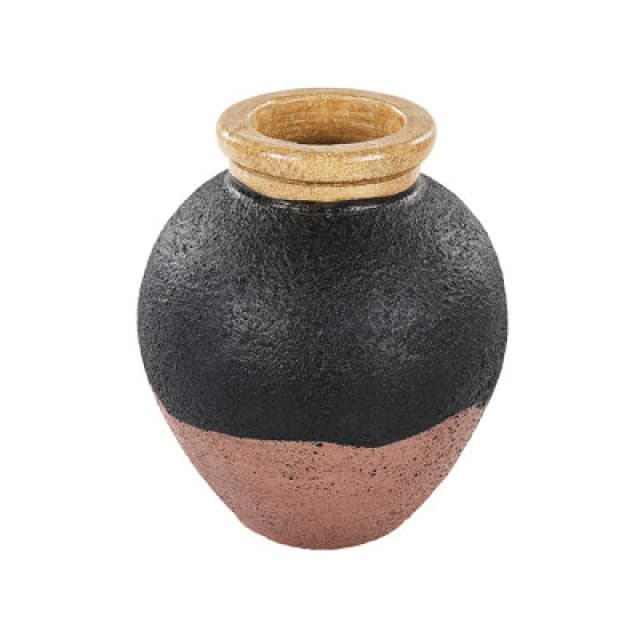 Beliani Decorative Vase Daulis Ceramic 31cm Black
