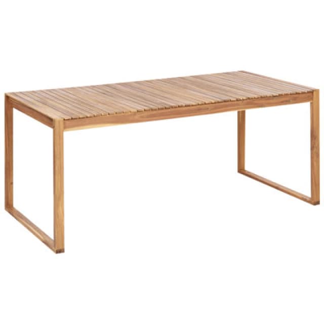 Beliani Garden Dining Table Sassari Ii 180 Cm 90 Cm Certified Acacia Wood Light Brown