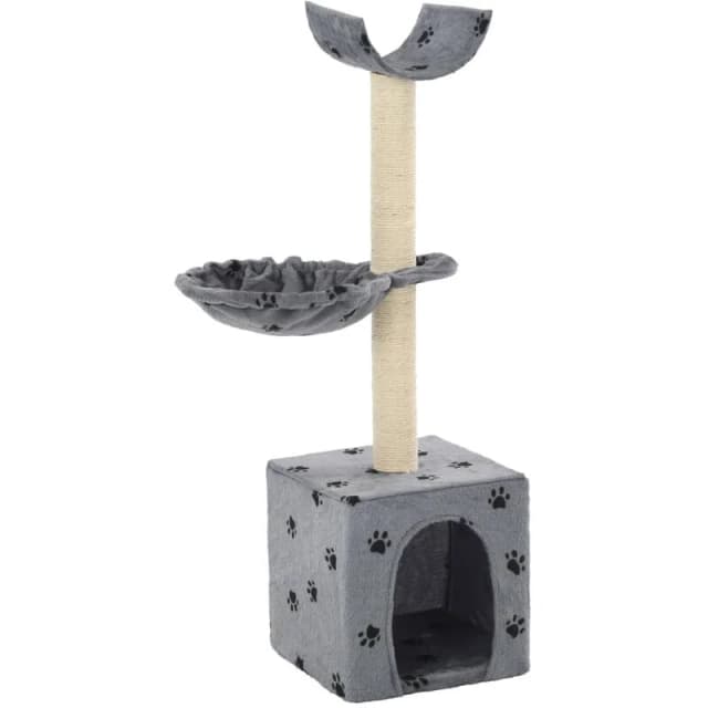 VIDAXL Vidaxl - Cat Tree with Sisal Scratching Posts 105cm Paw Prints Grey 8718475600244