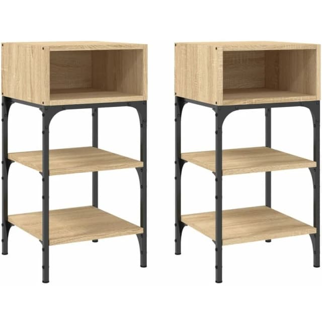 VIDAXL Bedside Tables 2 pcs Sonoma Oak 35x34.5x70cm Engineered Wood Vidaxl 8720845938451