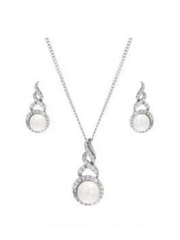 Jon Richard Silver Plated Pearl Twist Halo Set - Gift Boxed