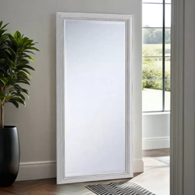 Yearn Mirrors Yearn Mirrors Yearn Distressed White Framed Wall Mirror 166.5x75cm White One Size Unisex 0716053066046