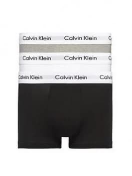Calvin Klein 3 Pack Low Rise Trunk - Black/White/Grey