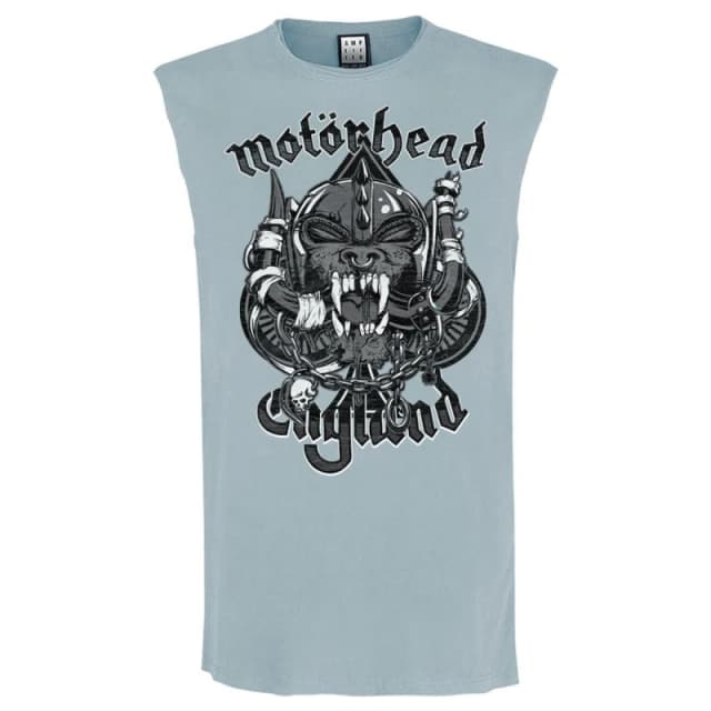 Amplified Amplified Men Snaggletooth Crest Motorhead Tank Top in Pale Blue Size: Medium Pale Blue M Male 5063527634979