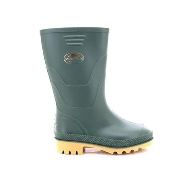 StormWells Black Wellingtons in Green Size: 4 Green Unisex 4