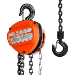 VEVOR Manual Chain Hoist, 1 Ton 2200 lbs Capacity 10 FT Come Along, G80 Galvanized Carbon Steel with Double-Pawl Brake, Auto Chain Leading & 360° Rota