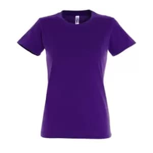 SOLS Womens/Ladies Imperial Heavy Short Sleeve T-Shirt (M) (Dark Purple)