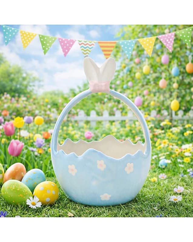 The Seasonal Gift Co. Blue Basket with Bunny Ears Blue - The Seasonal Gift Co. Blue Female RT89801