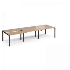 Adapt sliding top triple back to back desks 3600mm x 1200mm - black