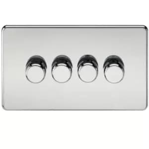 Knightsbridge Screwless 4G 2-way 10-200W (5-150W LED) trailing edge dimmer - Polished Chrome - SF2184PC