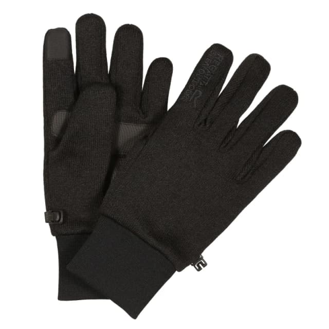 Regatta Regatta Men Veris' Touchtip Gloves in Jet Black Size: Small/Large Jet Black S/M Male 5059404353132