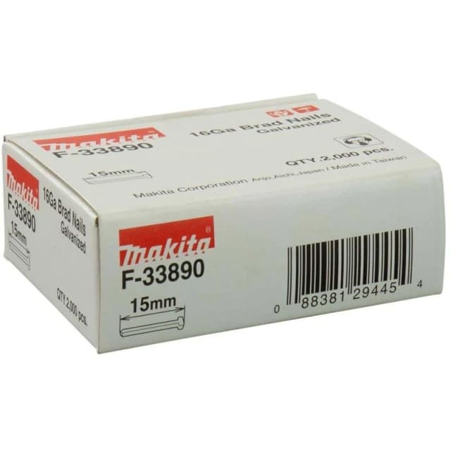 Makita Straight 16 Gauge Finishing Brad Nails F-33890 Length: 15mm
