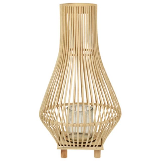 Beliani Lantern Leyte Willow Wood 58cm Light Brown