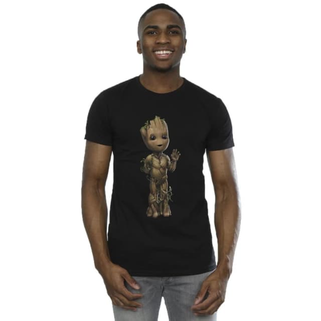 Marvel Marvel Men I Am Groot Wave Pose T-Shirt in Black Size: Small Black S Male 5059934840324