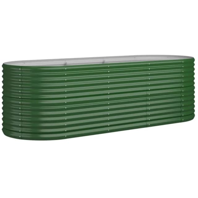 vidaXL Garden Raised Bed Powder-coated Steel 224x80x68cm Green 318953