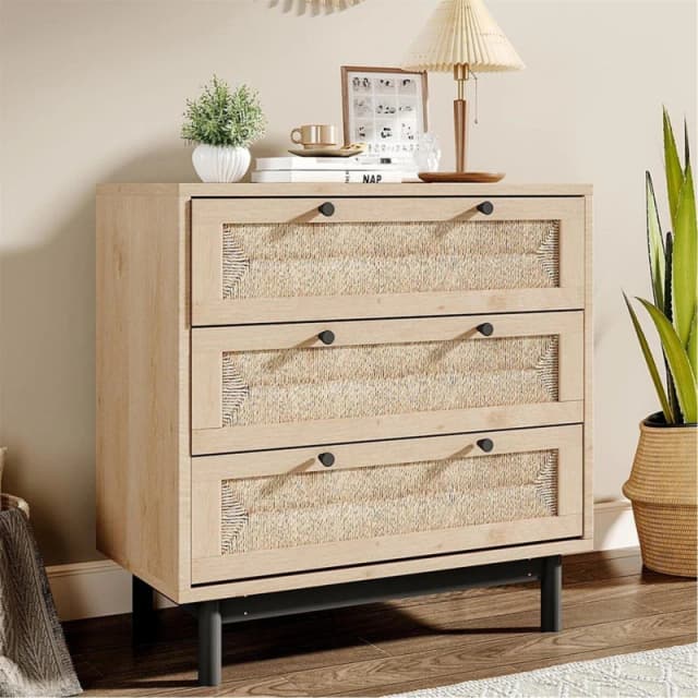 Kabinet UK 3-Drawer Woven Accent Cabinet Natural unisex One size