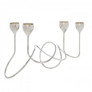 Hotel Collection Swirl 4 tealight holder - Silver