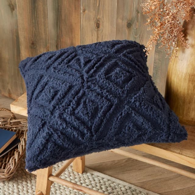 Fusion Romo Fleece & Sherpa Cushion, Navy