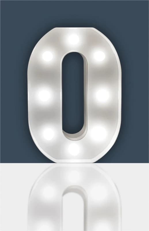 STHELENS "0" Light Up 3D LED 22cm Numbers Party Birthday Wedding Battery Operated ELV-633302