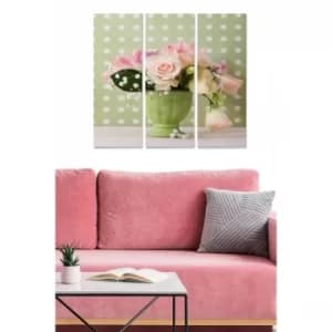 MDF7002776 Multicolor Decorative MDF Painting (3 Pieces)