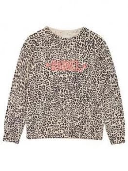 Mintie by Mint Velvet Girls Olivia Animal Print Jumper - Neutral Size Age: 9-10 Years, Women
