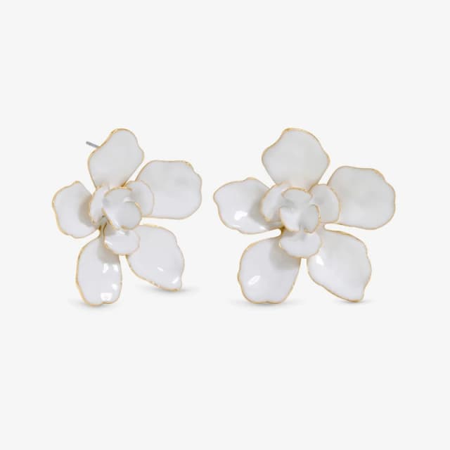 Mood Gold White Floral Earrings Gold female One Size