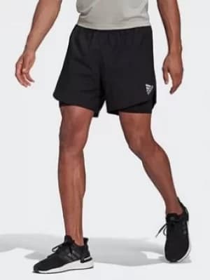 adidas Fast 2-in-1 Primeblue Shorts, Black, Size S, Men