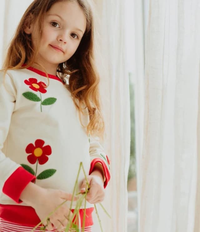 Lilly + Sid Flower Embroidered Sweatshirt Multi female