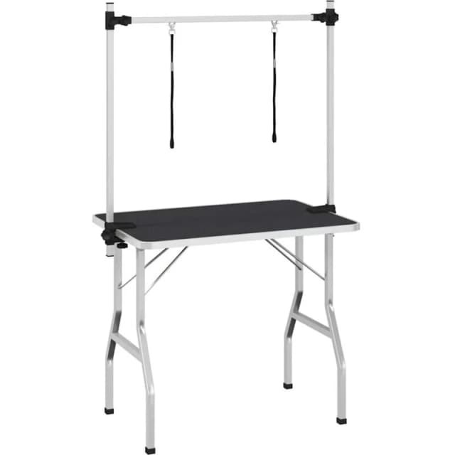 vidaXL Bath Grooming Table for Dogs Cats Pets Adjustable 2 Loops Pet Supply
