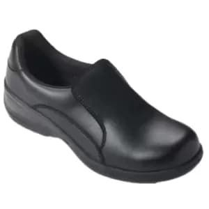 Dennys Womens/Ladies Comfort Grip Slip-On (1 UK) (Black)