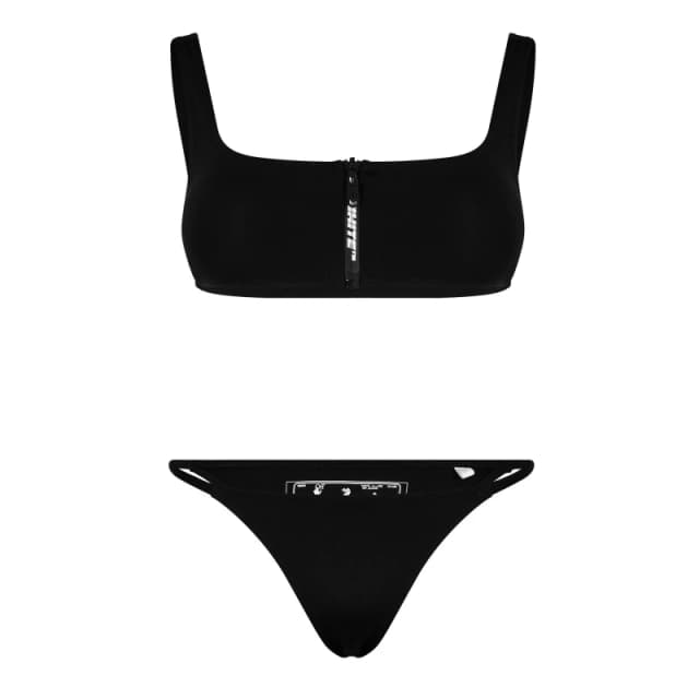 Off White Womens Zip Detail Bikini Black female 6 (2XS)