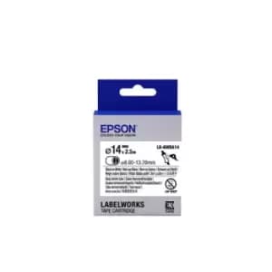 Epson LK-6WBA14 Black on White 14mm x 2.5m Heat Shrink Tubes