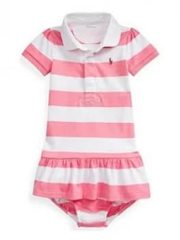 Ralph Lauren Baby Girls Stripe Polo Dress - Bright Pink, Bright Pink, Size 9 Months