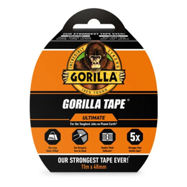 Gorilla Ultimate Black Reinforced Tape (L)11M (W)48mm