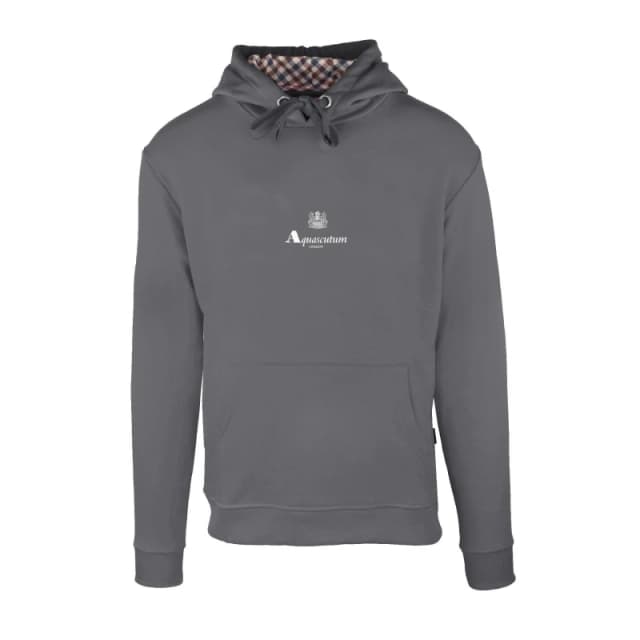 Aquascutum Mens Hooded Sweat Pull Over Hoodie Antracite male Small