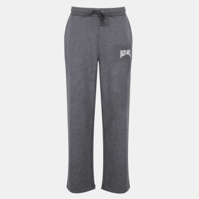 Jack Wills Mens Graphic Cotton Open Hem Fleece Joggers Forged Iron male XS