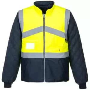 Portwest - S769YNRL - sz L Hi-Vis 2-Tone Jacket - Reversible - Yellow/Navy - Yellow/Navy