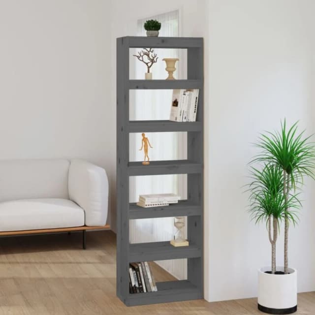 VIDAXL Book Cabinet/Room Divider Grey 60x30x199.5cm Solid Wood Pine Vidaxl 8720286608807